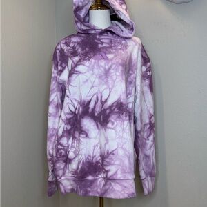 Purple Tie-Dye Women's Hoodie Sweater Adidas Size Large New with Tags